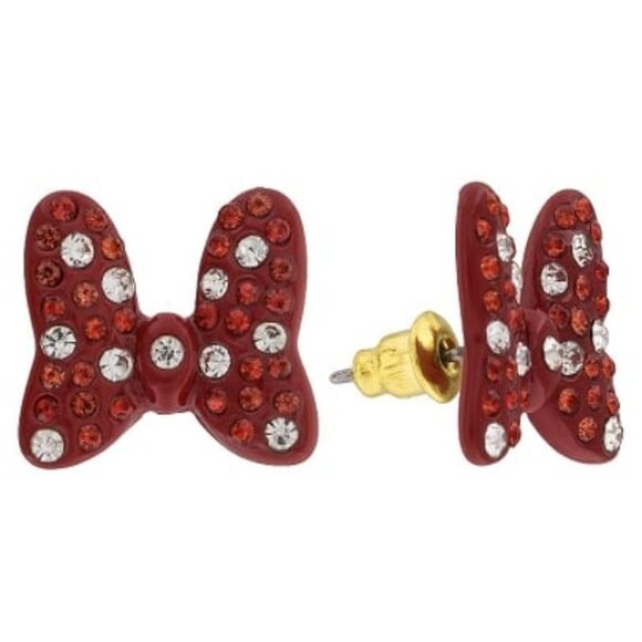 Disney Magical Ears Collection post red sparkle Minnie Mouse bows, 5/8" - Picture 4 of 5